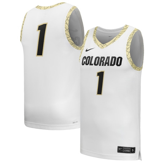 Men's Nike #1 White Colorado Buffaloes Replica Basketball Jersey