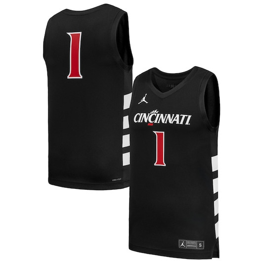 Men's Nike #1 Black Cincinnati Bearcats Replica Basketball Jersey