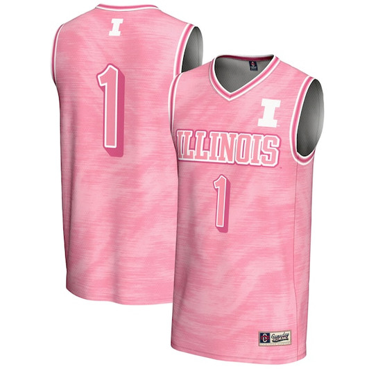 Youth GameDay Greats #1 Pink Illinois Fighting Illini Lightweight Basketball Jersey