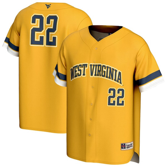 Youth GameDay Greats  Gold West Virginia Mountaineers Pick-A-Player Lightweight Baseball Fashion Jersey
