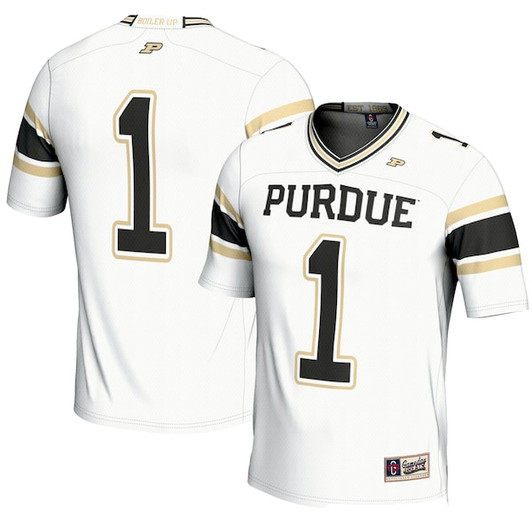 Men's GameDay Greats #1 White Purdue Boilermakers Endzone Football Jersey