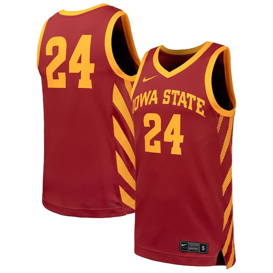 Men's Nike #24 Cardinal Iowa State Cyclones Replica Basketball Jersey
