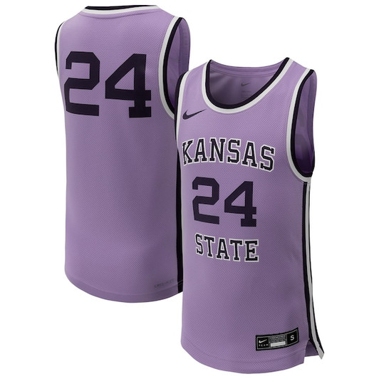 Youth Nike #24 Lavender Kansas State Wildcats Replica Basketball Jersey