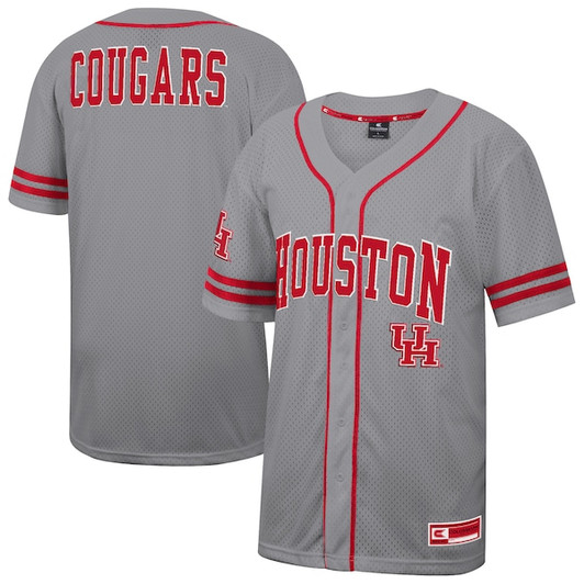 Men's Colosseum Gray Houston Cougars Free Spirited Baseball Jersey