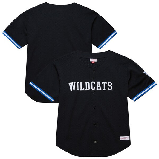 Men's Mitchell & Ness Black Kentucky Wildcats On The Clock Full-Button Fashion Jersey