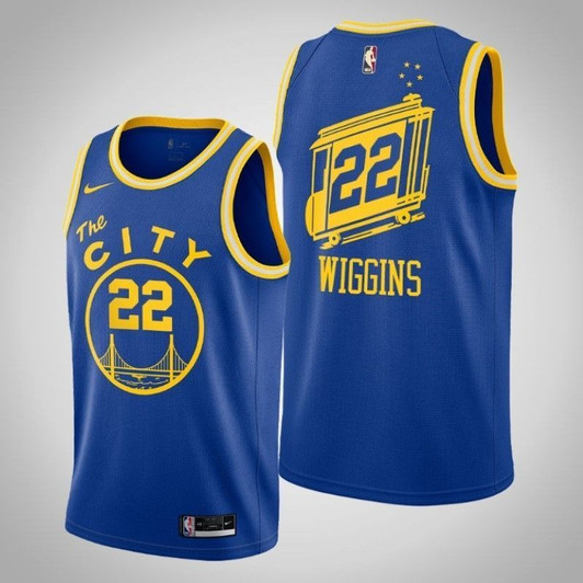 Golden State Warriors Andrew Wiggins 22 Nba 2021 City Edition Blue Jersey Jersey