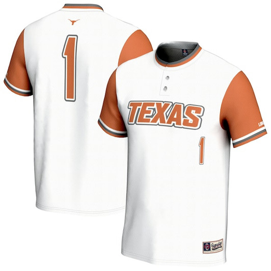 Youth GameDay Greats White Texas Longhorns Lightweight Softball Fashion Jersey