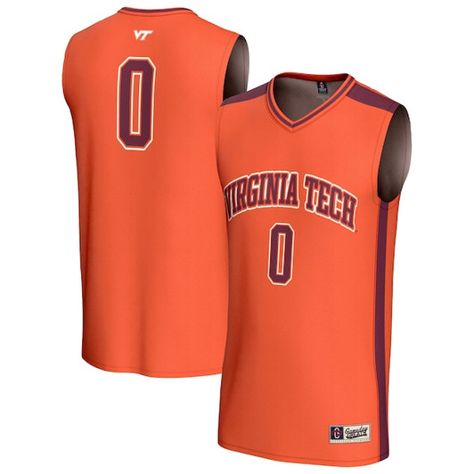 Youth GameDay Greats  Orange #0 Virginia Tech Hokies Collegiate Basketball Fashion Jersey
