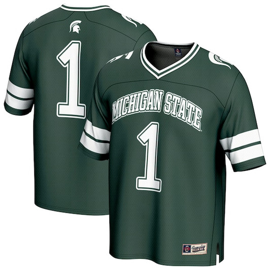 Unisex GameDay Greats #1 Green Michigan State Spartans Lightweight Collegiate Football Fashion Jersey