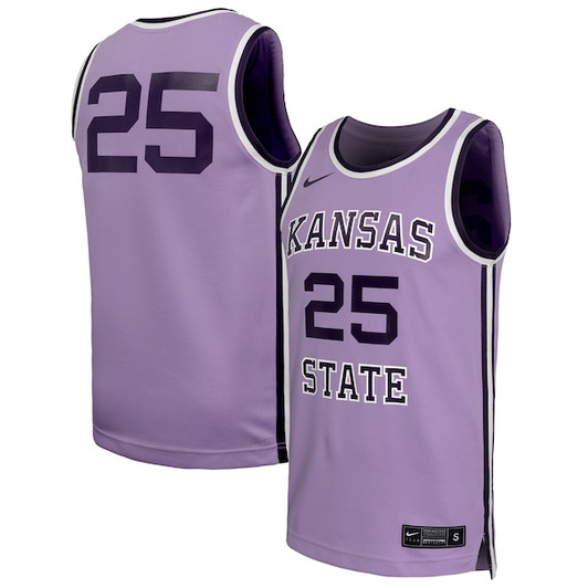 Men's Nike #24 Lavender Kansas State Wildcats Retro Replica Basketball Jersey