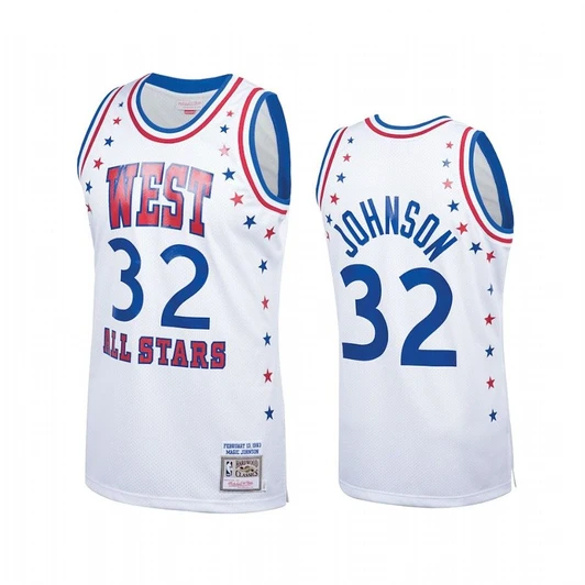All-Star Magic Johnson 1983 Hardwood Classics White Jersey