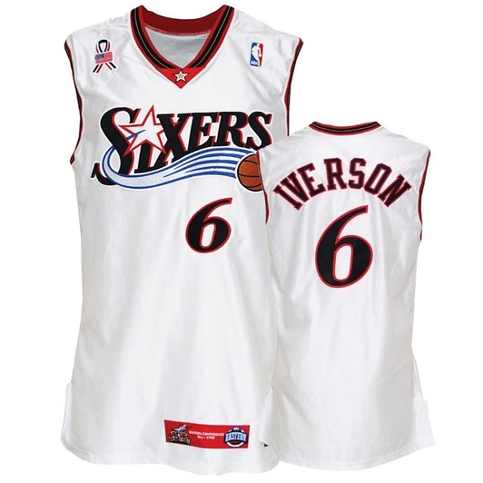 2001-2002 All-Star Allen Iverson #6 Game-Used Eastern Conference White Jersey