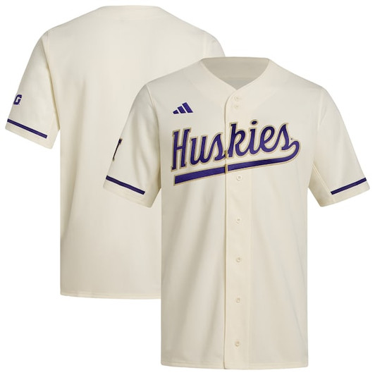 Men's adidas  Cream Washington Huskies Replica Baseball Jersey