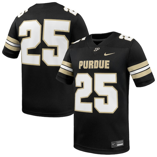 Men's Nike #25 Black Purdue Boilermakers  Game Football Jersey