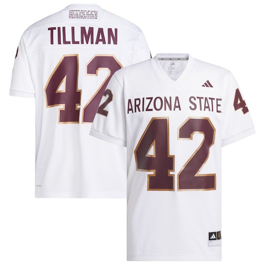 Men's adidas Pat Tillman #42 White Arizona State Sun Devils Away Icon Premier Football Jersey