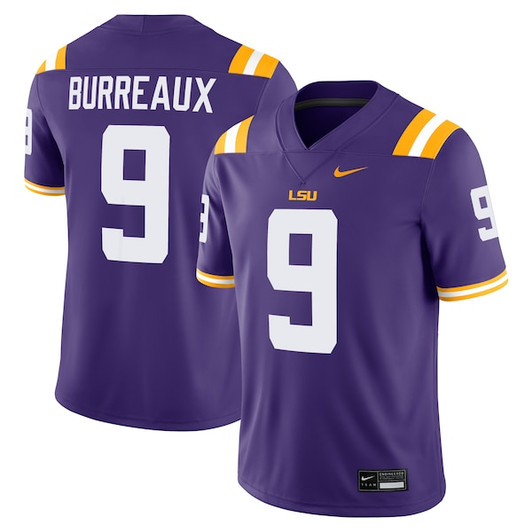 Men's Nike Joe Burrow Purple LSU Tigers "Burreaux" Nameplate Home Game Football Jersey