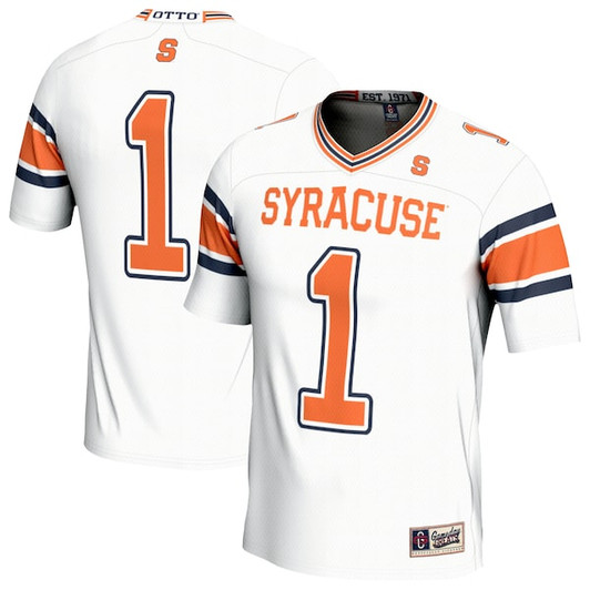 Unisex GameDay Greats  White #1 Syracuse Orange Lightweight Collegiate Football Fashion Jersey