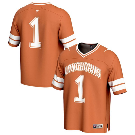 Unisex GameDay Greats  Texas Orange #1 Texas Longhorns Football Fashion Jersey
