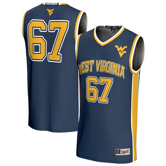 Youth GameDay Greats Navy West Virginia Mountaineers Lightweight Collegiate Basketball Fashion Jersey