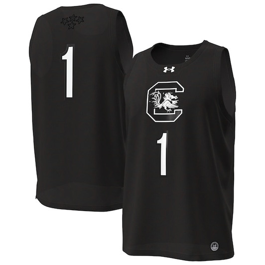 Women's Under Armour Black South Carolina Gamecocks #1 Replica Basketball Jersey