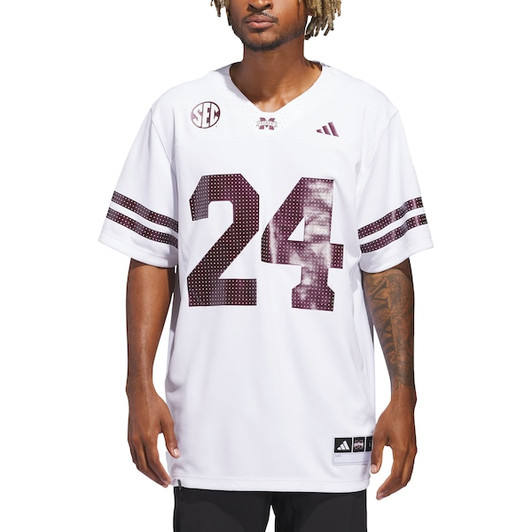 Men's adidas White Mississippi State Bulldogs White Out Jersey