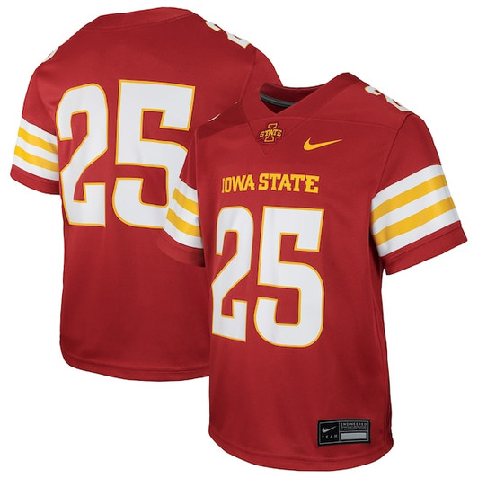 Youth Nike #25 Cardinal Iowa State Cyclones Untouchable Replica Game Jersey