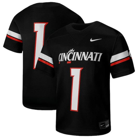 Youth Nike #1 Black Cincinnati Bearcats  Football Game Jersey