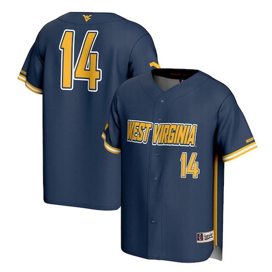 Unisex GameDay Greats #14 Navy West Virginia Mountaineers Lightweight Baseball Fashion Jersey