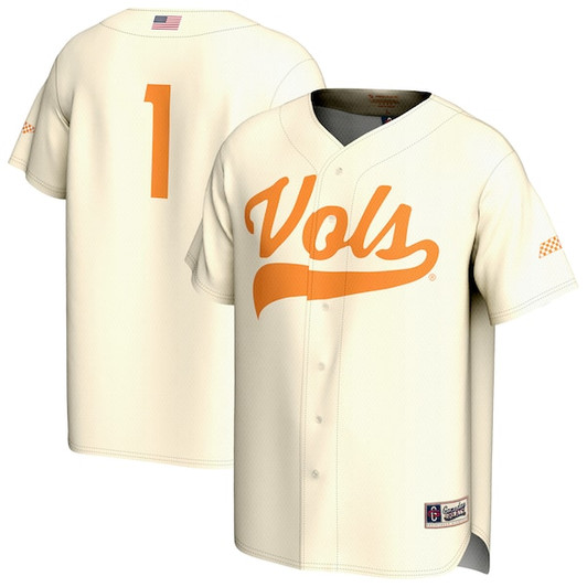 Youth GameDay Greats #1 Cream Tennessee Volunteers Lightweight Baseball Fashion Jersey