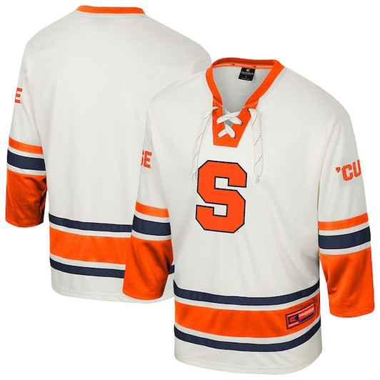 Men's Colosseum Cream Syracuse Orange Puck Proud Fashion Hockey Jersey