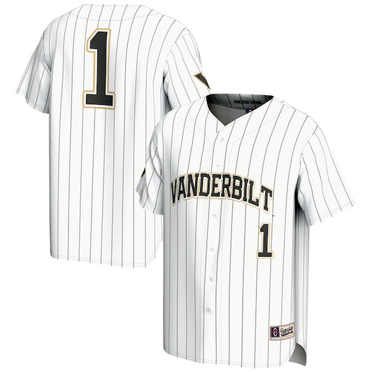 Youth GameDay Greats #1 White Vanderbilt Commodores Lightweight Baseball Jersey