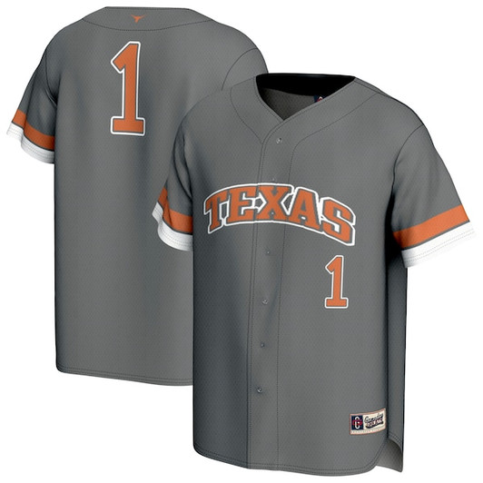 Youth GameDay Greats Gray Texas Longhorns Lightweight Collegiate Baseball Fashion Jersey