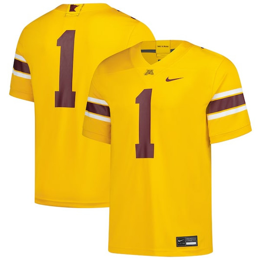 Men's Nike #1 Gold Minnesota Golden Gophers  Game Football Jersey