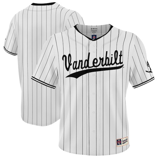 Unisex GameDay Greats White Vanderbilt Commodores Lightweight Collegiate Baseball Fashion Jersey