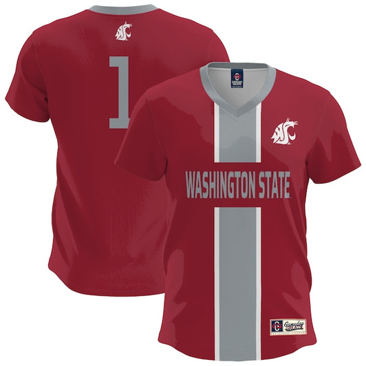 Men's GameDay Greats  Crimson Washington State Cougars Lightweight Soccer Fashion Jersey