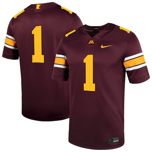 Men's Nike #1 Maroon Minnesota Golden Gophers Untouchable Football Jersey