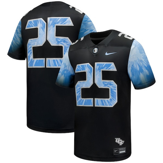 Men's Nike #25 Black UCF Knights 2025 Space Game Football Game Jersey