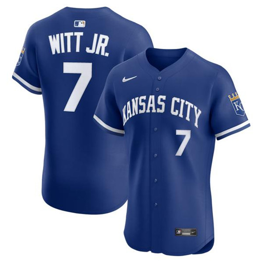 Men's Kansas City Royals Bobby Witt Jr. Nike Royal Alternate 2 Elite Player Jersey