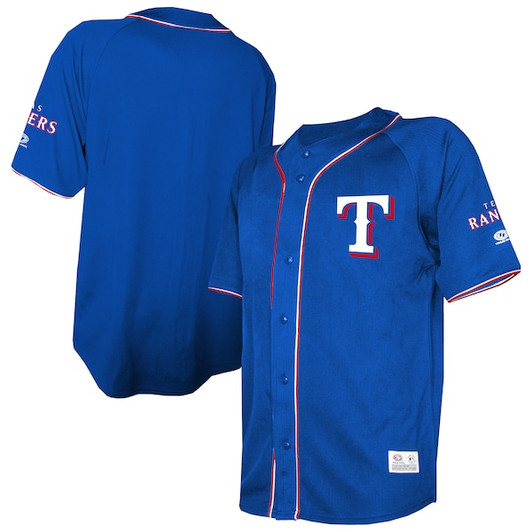 Men's Texas Rangers  Stitches Royal Team Color Full-Button Fashion Jersey