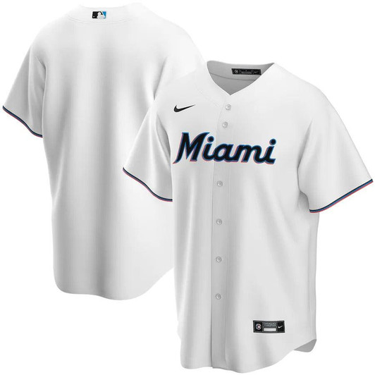 Mens Miami Marlins Nike Replica Replica White Home Replica Team Jersey