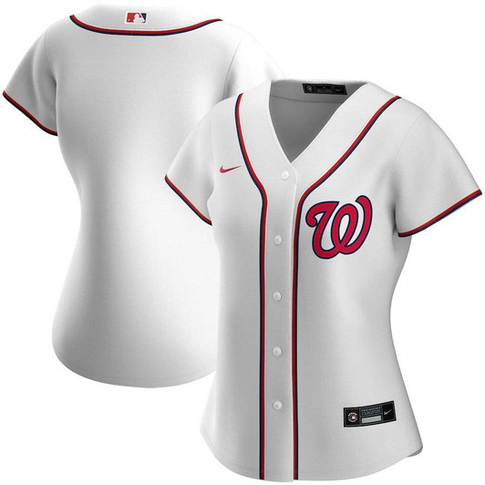 Womens Washington Nationals Nike Replica Replica White Home Replica Team Jersey