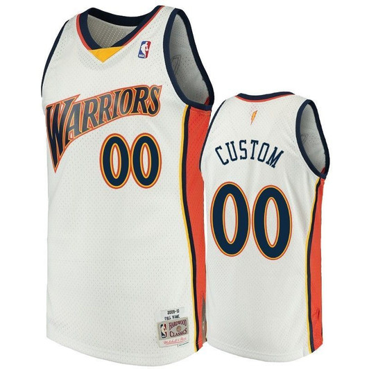 Golden State Warriors #00 Custom White 2009-10 Hardwood Classics Jersey