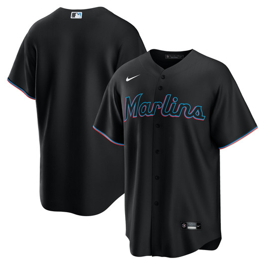Miami Marlins Nike Replica Replica Alternate Replica Team Jersey - Black
