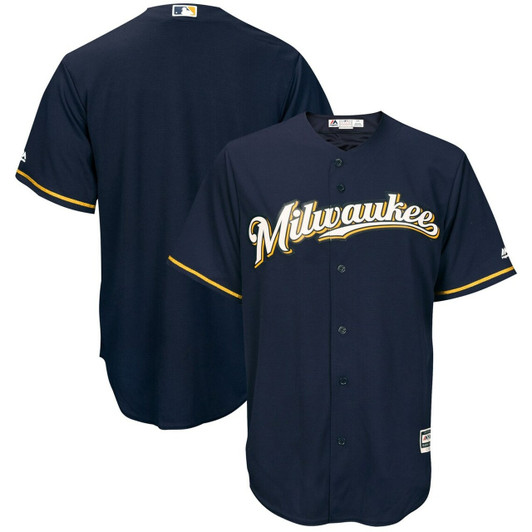 MenS Milwaukee Brewers Majestic Navy Alternate Official Team Baseball Jersey Mlb Baseball Jersey1318