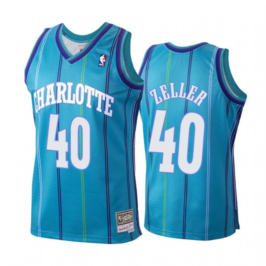 Cody Zeller #40 Charlotte Hornets Hardwood Classics Jersey Teal