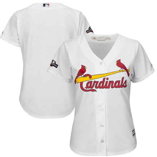 St. Louis Cardinals Majestic Womens 2021 Postseason Official Cool Base Team Jersey White
