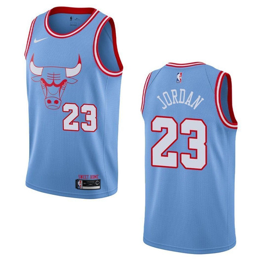 Chicago Bulls 23 Michael Jordan City Edition Swingman Blue 3D Jersey