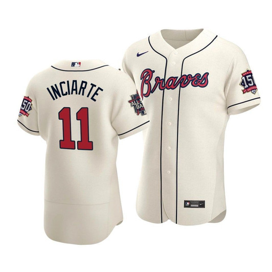 Atlanta Braves Ender Inciarte #11 2021 Mlb All-Star Game Patch Alternate Jersey Cream
