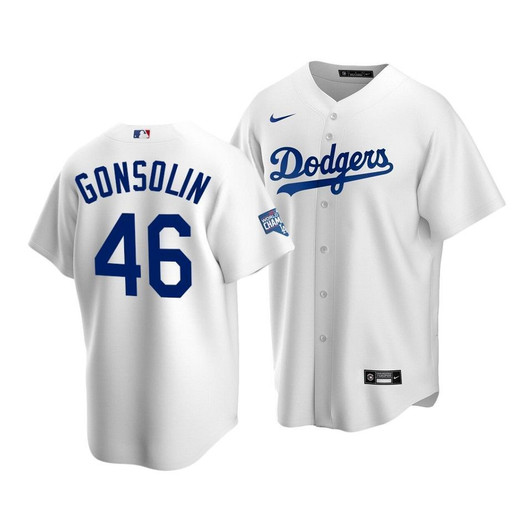 Los Angeles Dodgers Tony Gonsolin #46 2020 World Series Champions Home Replica Jersey White