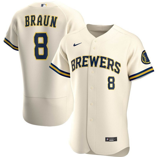 Milwaukee Brewers Ryan Braun #8 2020 Mlb White Jersey